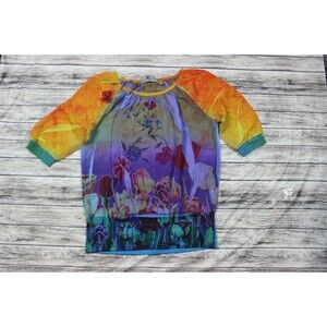 NY Collection Top Floral Sheer Small